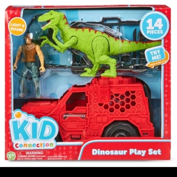 NEW Kid Connection Dinosaur 14pc Pretend Play Set with Flashing Lights & Sound - Picture 1 of 5